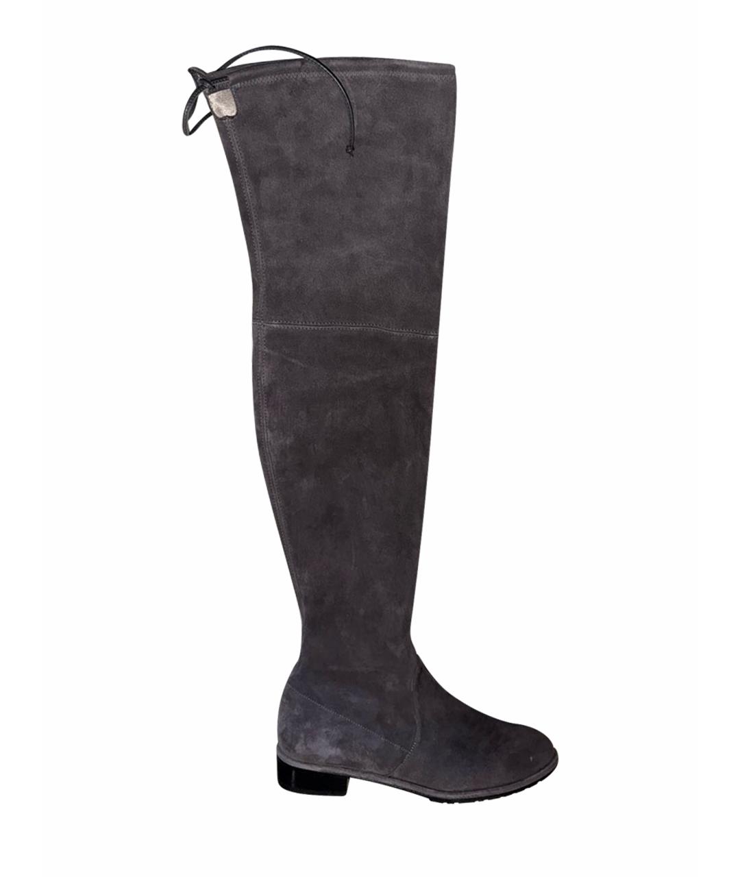 STUART WEITZMAN Серые замшевые ботфорты, фото 1