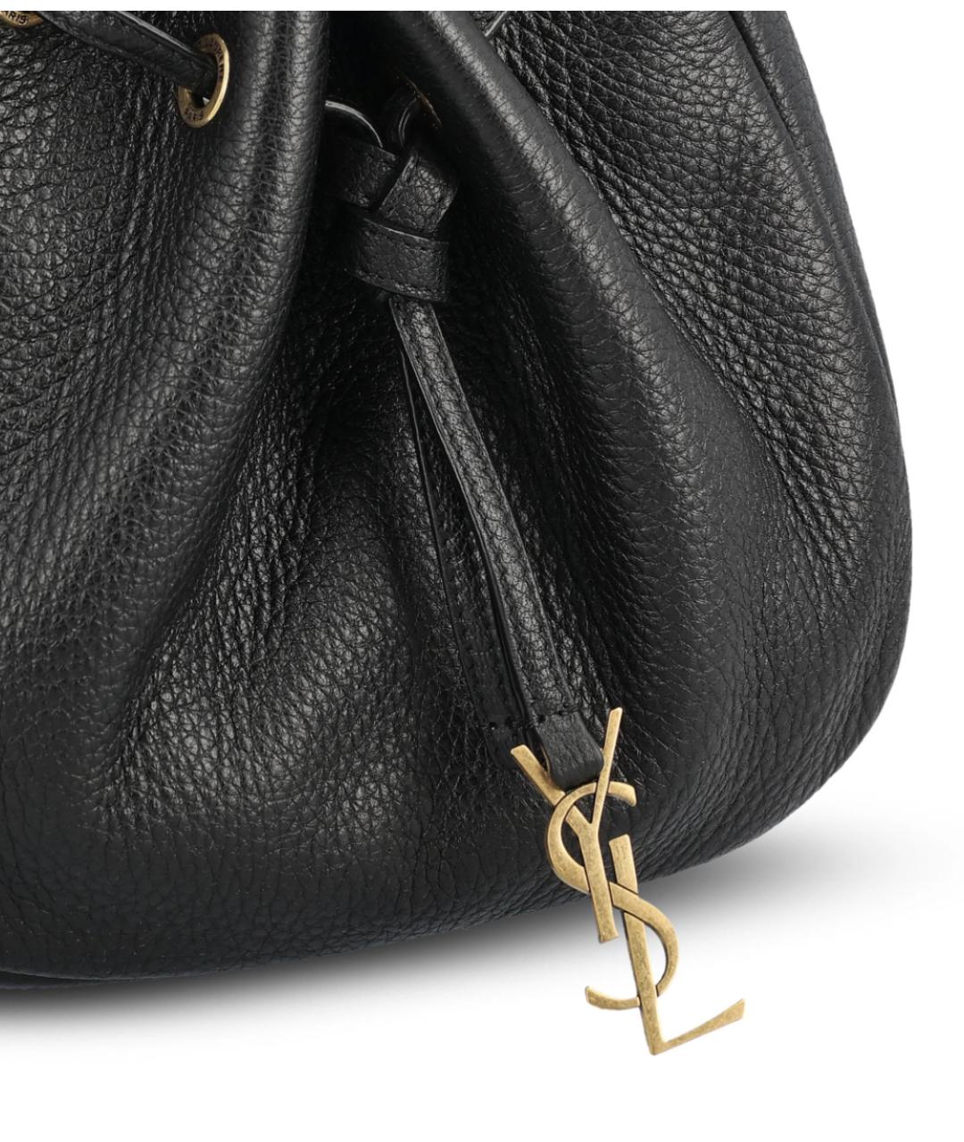 SAINT LAURENT Черная кожаная сумка через плечо, фото 3