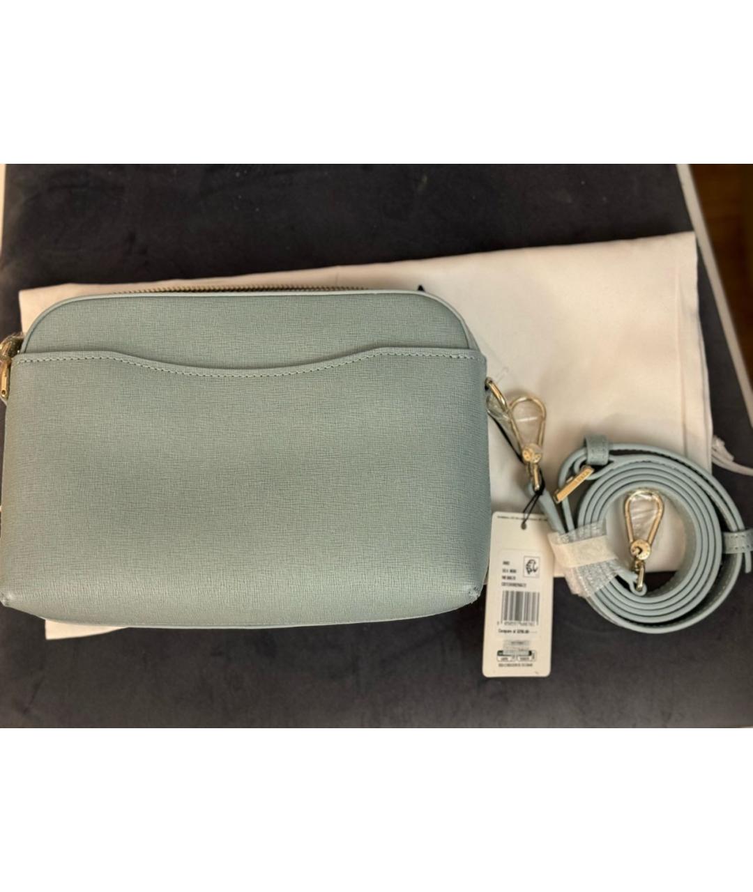 FURLA Бирюзовая кожаная сумка через плечо, фото 8