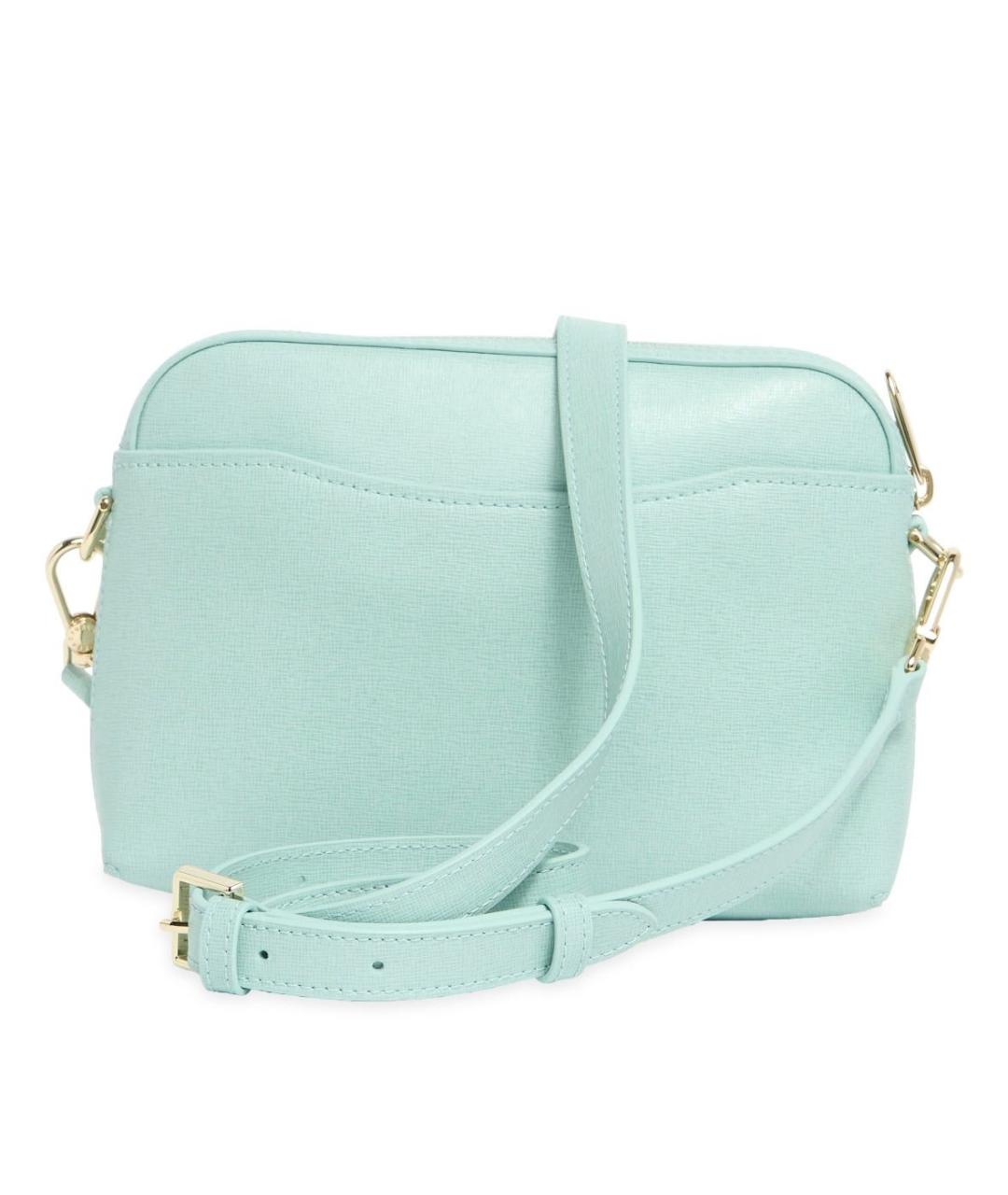 FURLA Бирюзовая кожаная сумка через плечо, фото 6