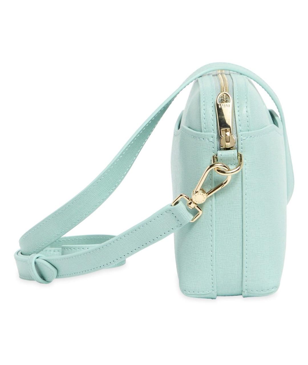 FURLA Бирюзовая кожаная сумка через плечо, фото 7