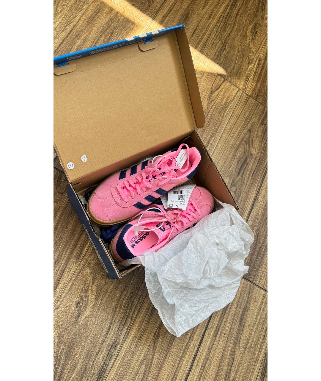 ADIDAS Розовые замшевые кроссовки, фото 4