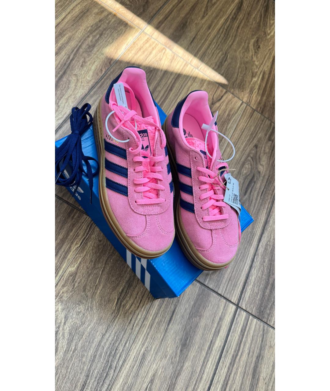 ADIDAS Розовые замшевые кроссовки, фото 3