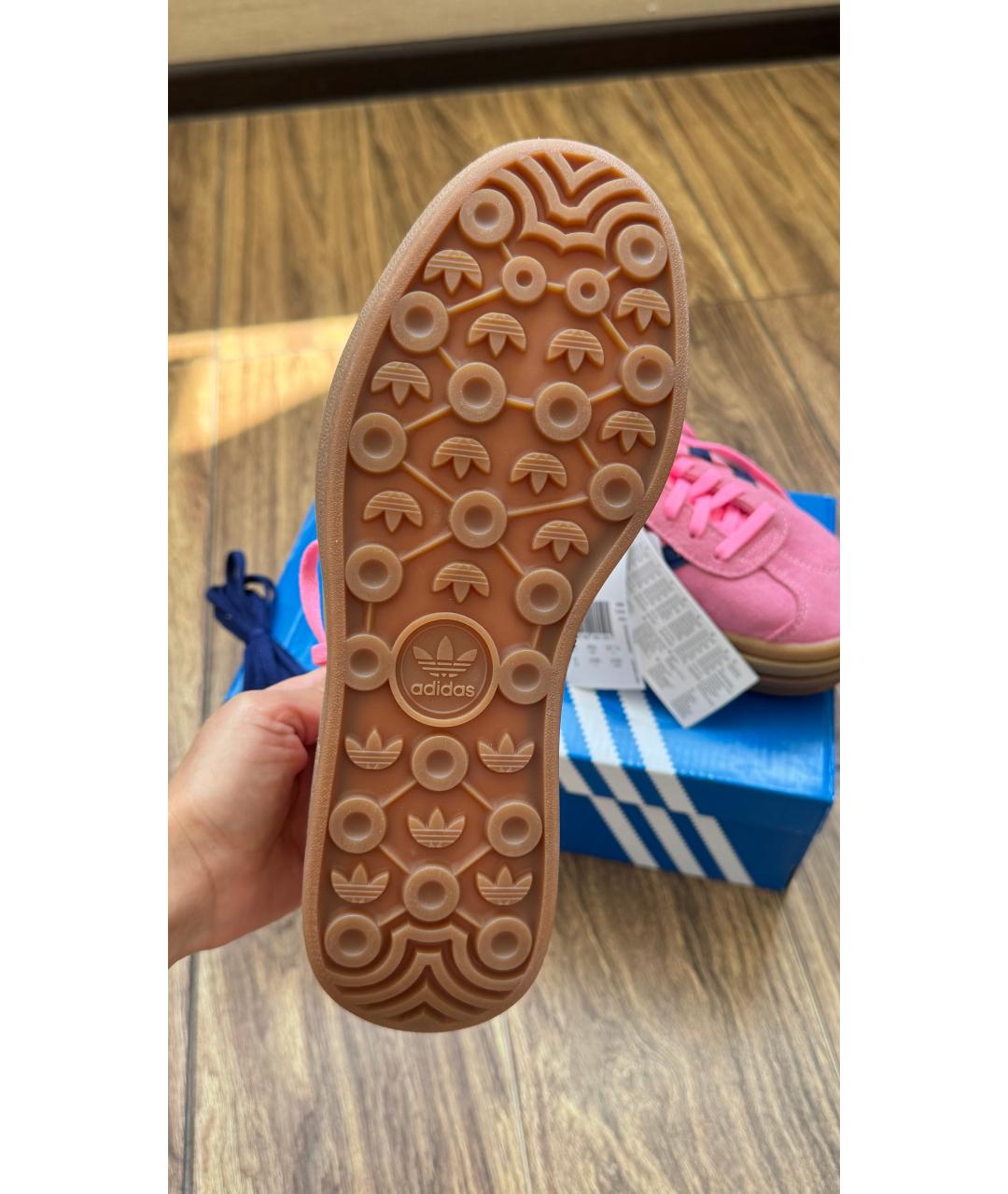 ADIDAS Розовые замшевые кроссовки, фото 6