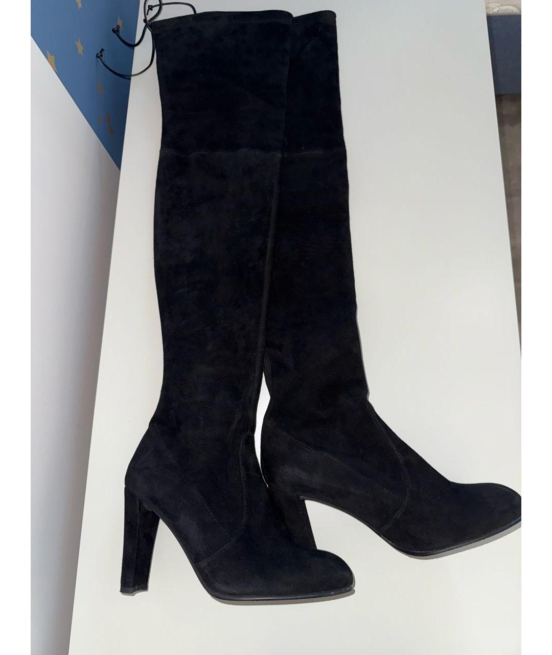 STUART WEITZMAN Черные замшевые ботфорты, фото 3