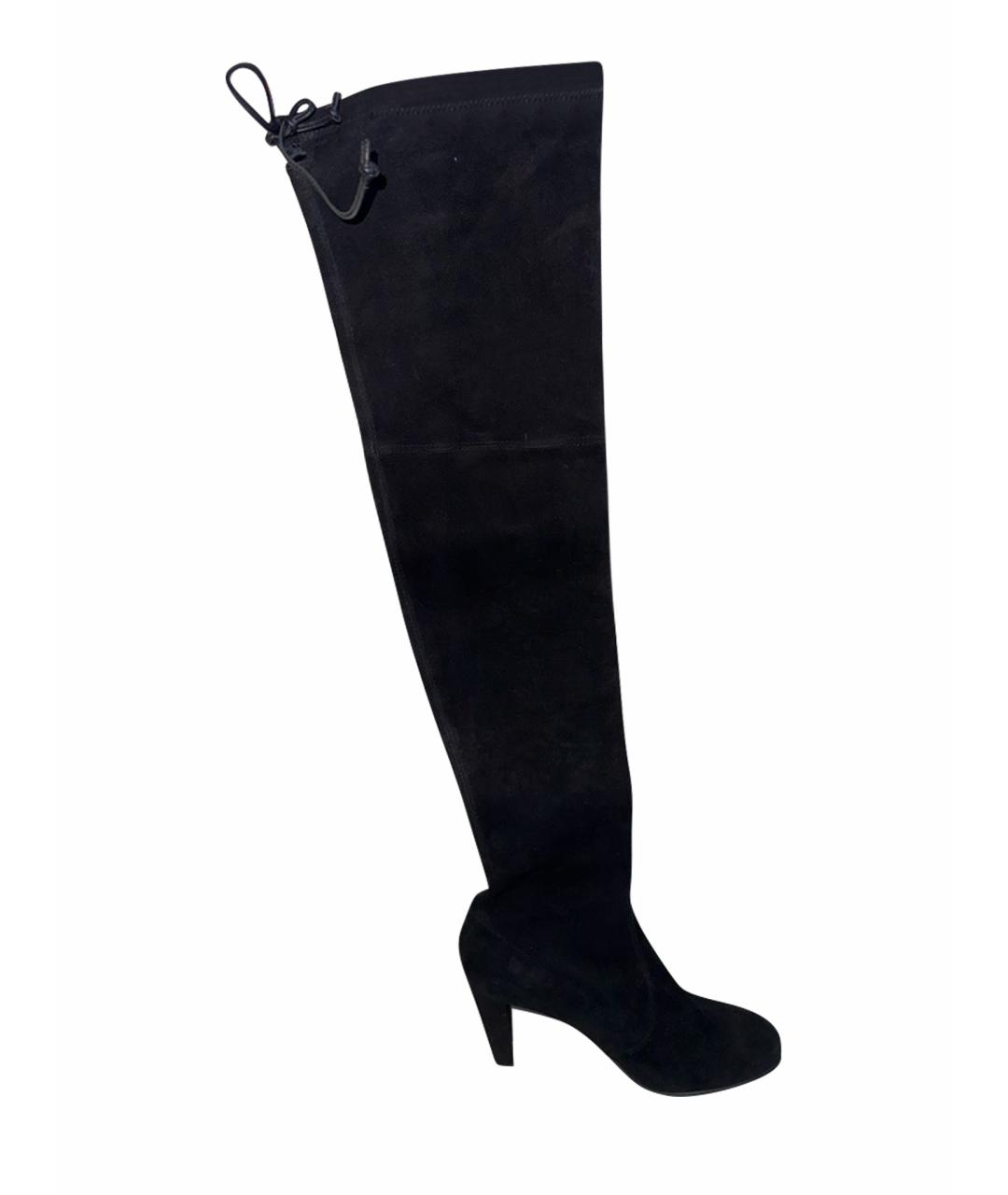 STUART WEITZMAN Черные замшевые ботфорты, фото 1