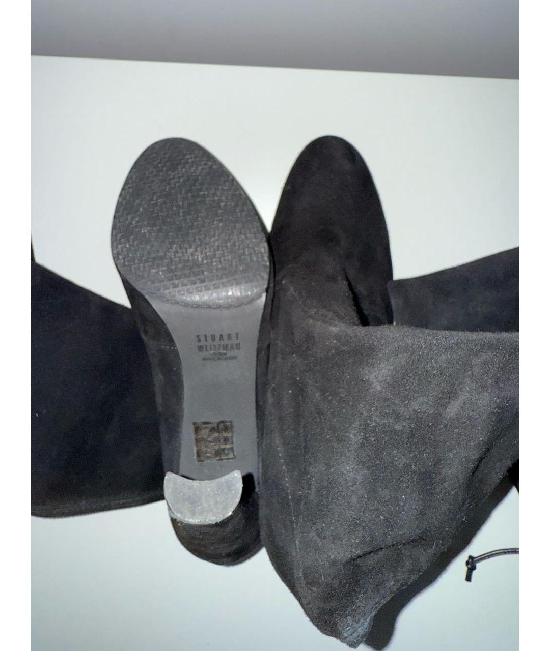 STUART WEITZMAN Черные замшевые ботфорты, фото 5