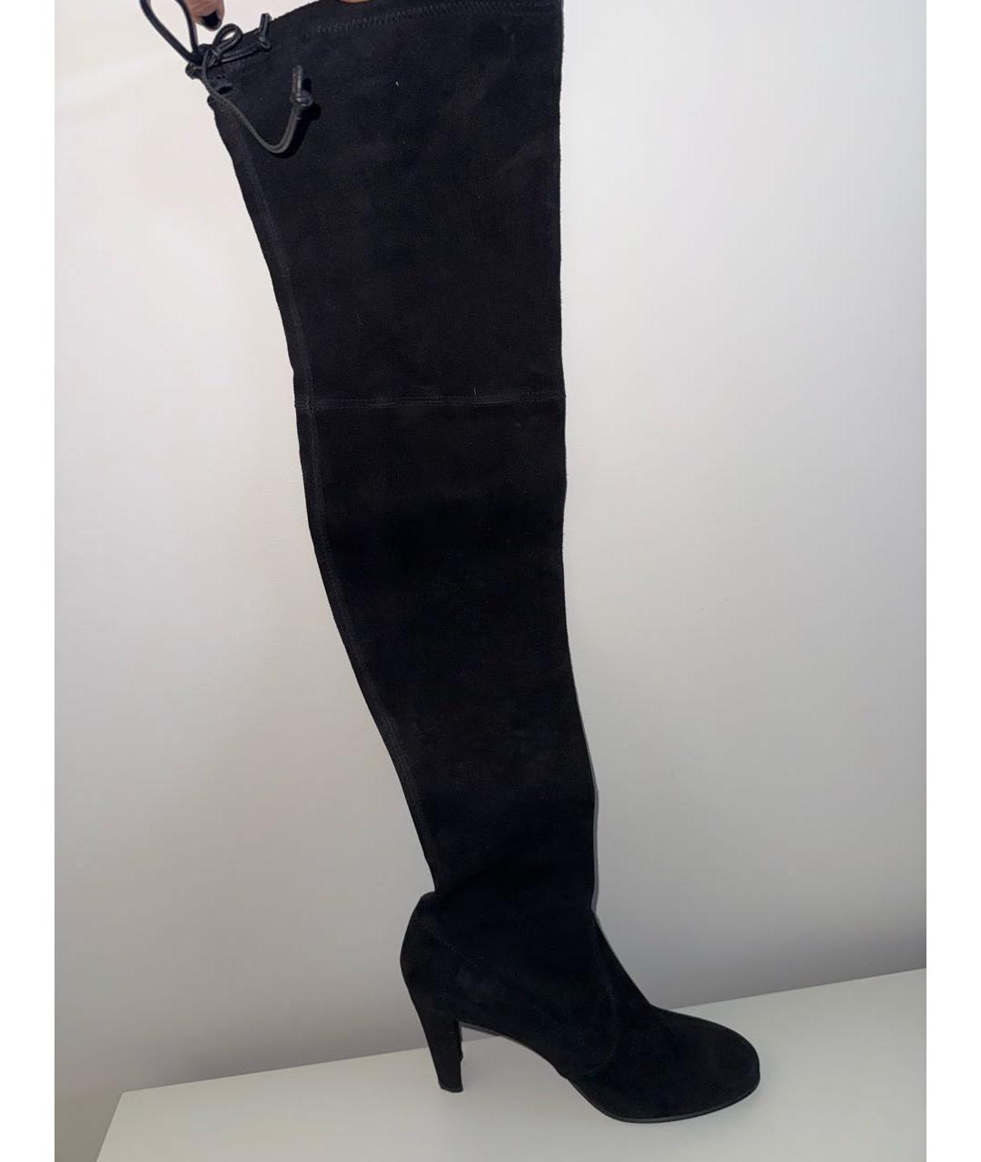 STUART WEITZMAN Черные замшевые ботфорты, фото 6