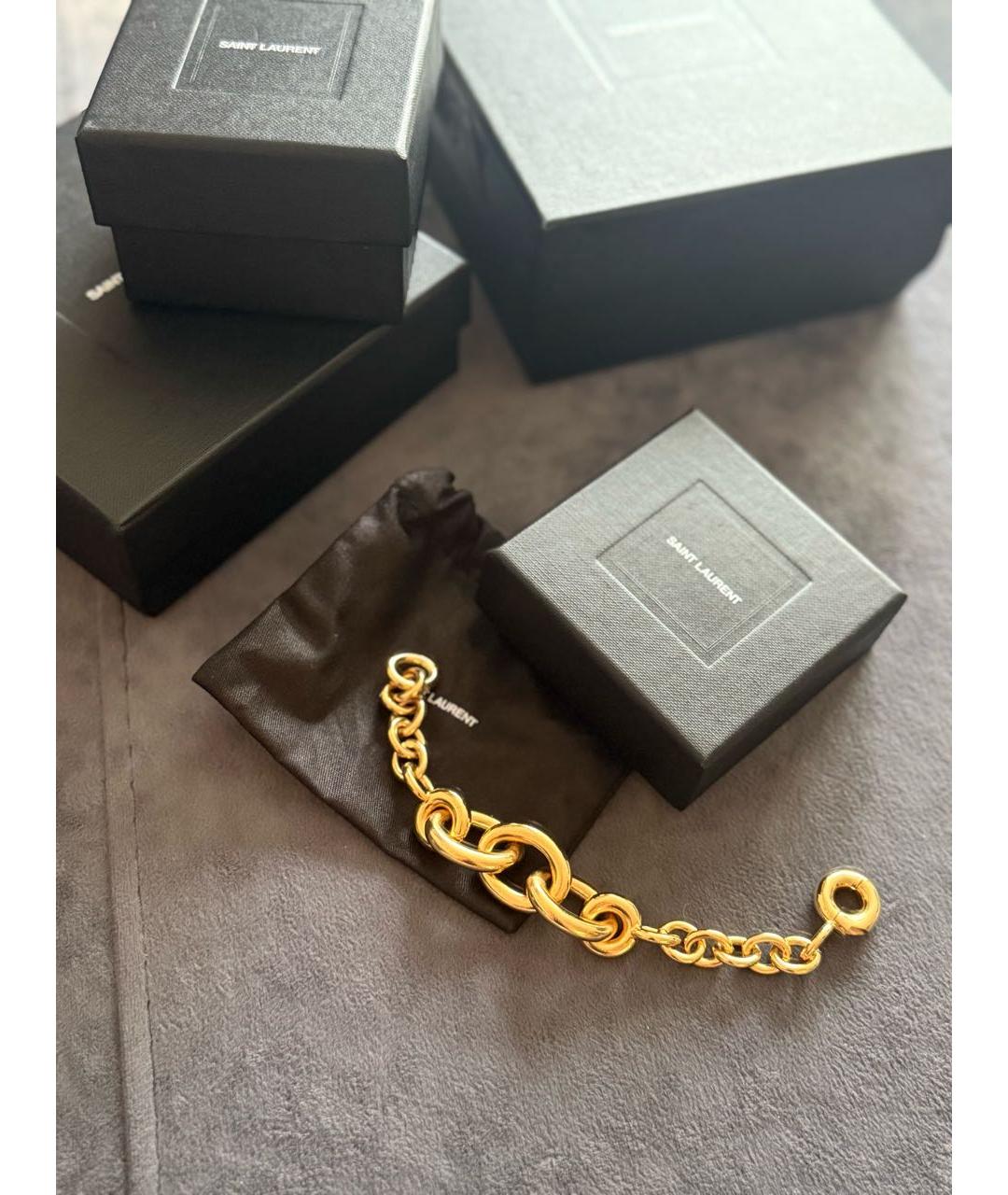 SAINT LAURENT Золотой браслет, фото 8