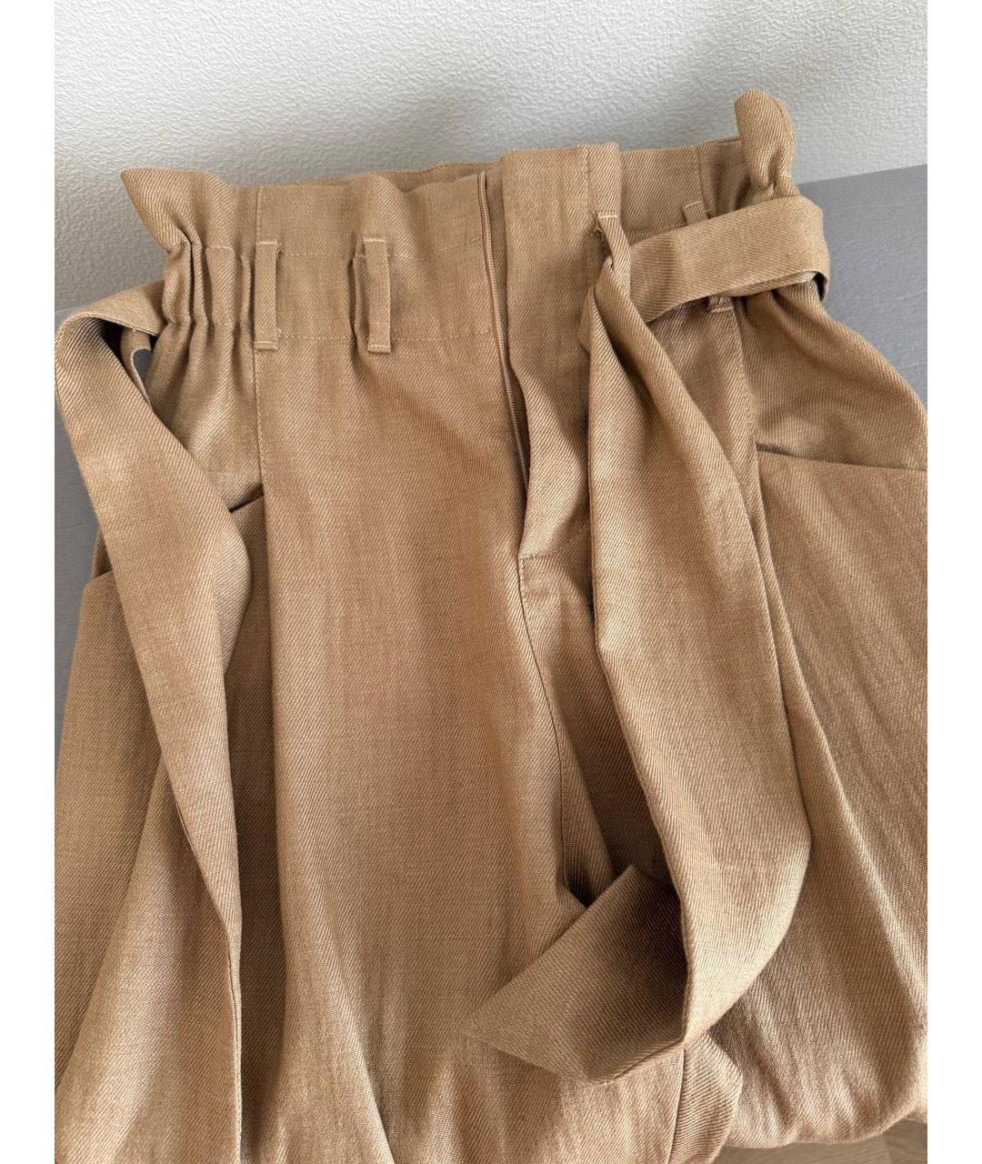 BRUNELLO CUCINELLI Коричневые прямые брюки, фото 4