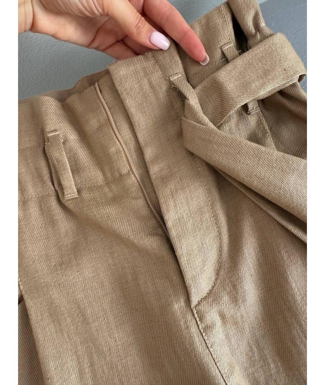 BRUNELLO CUCINELLI Коричневые прямые брюки, фото 3