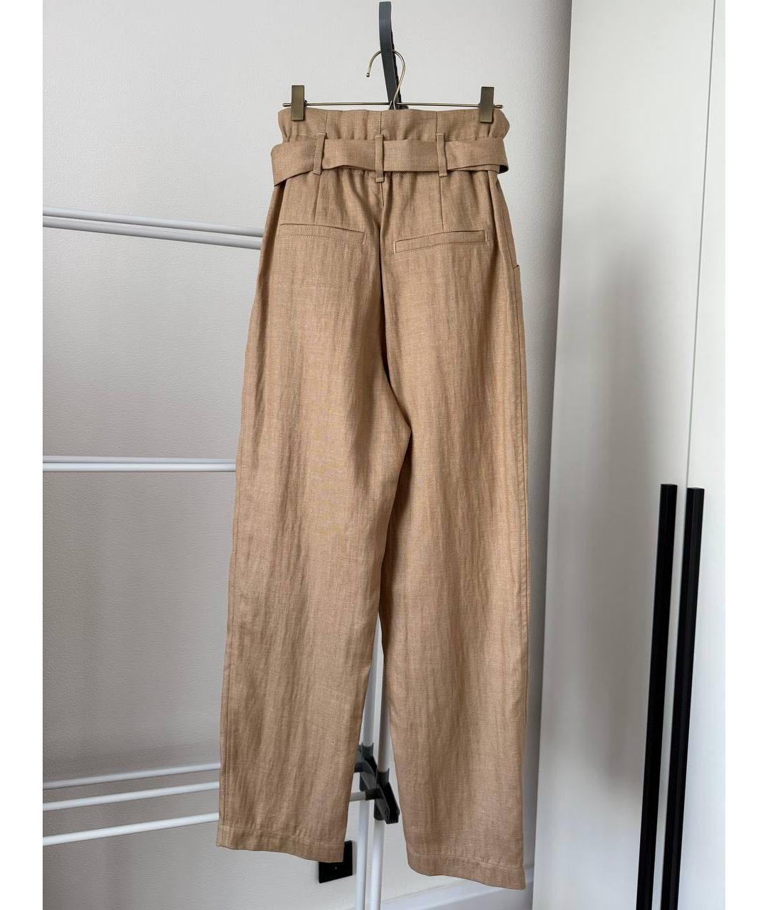 BRUNELLO CUCINELLI Коричневые прямые брюки, фото 2