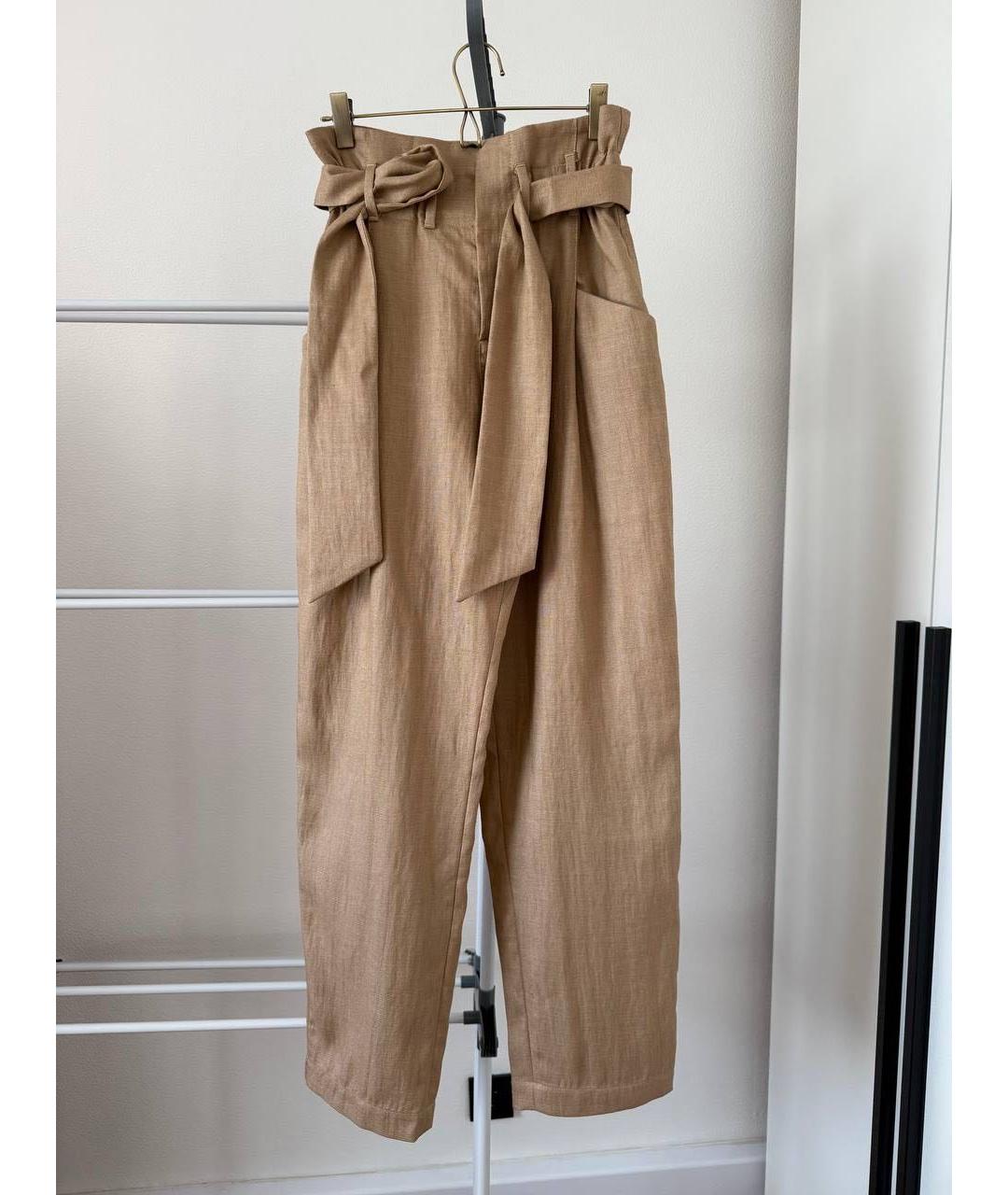 BRUNELLO CUCINELLI Коричневые прямые брюки, фото 5