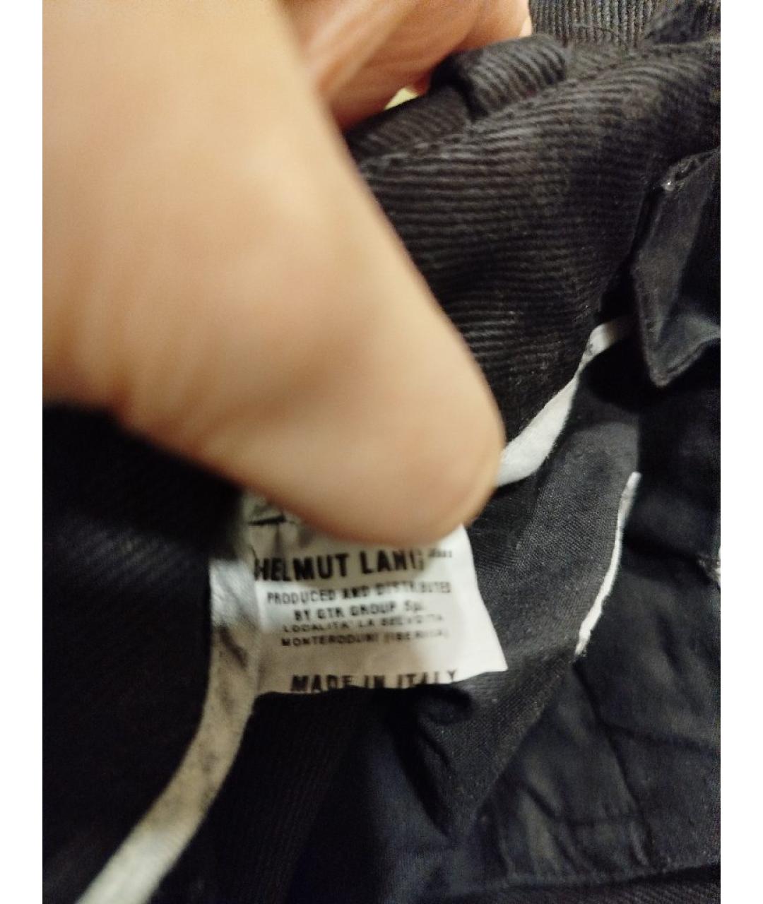 HELMUT LANG Черные хлопковые прямые джинсы, фото 8