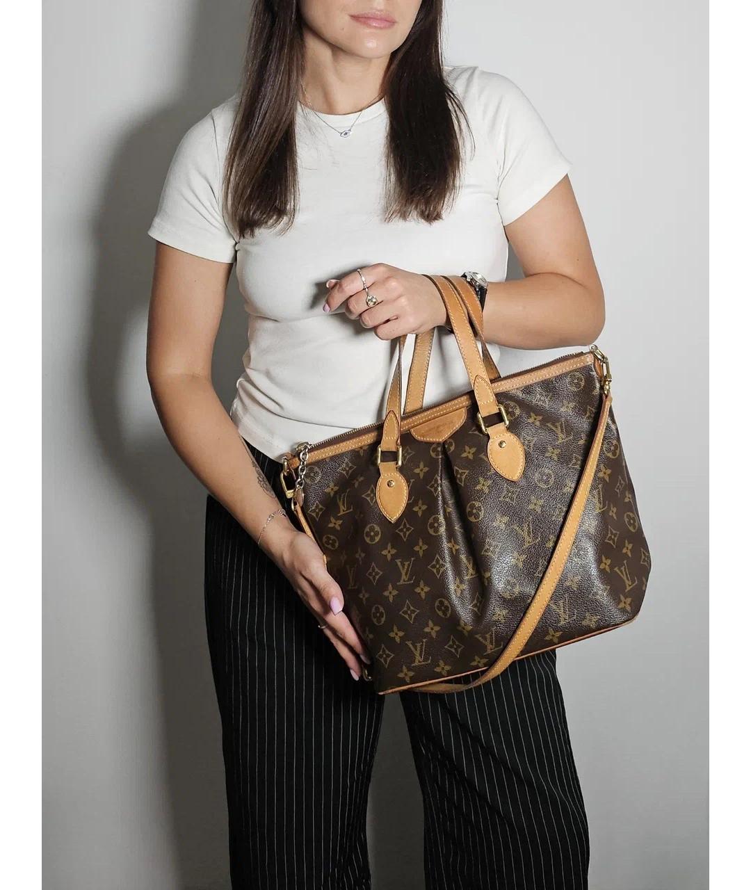 LOUIS VUITTON Коричневая кожаная сумка через плечо, фото 4