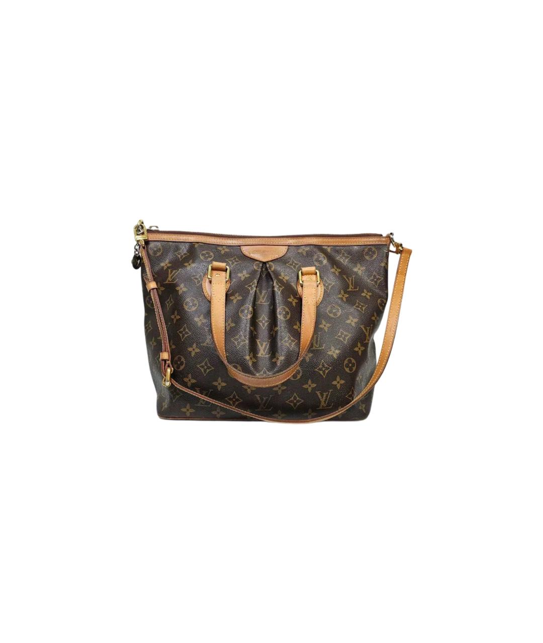 LOUIS VUITTON Коричневая кожаная сумка через плечо, фото 10