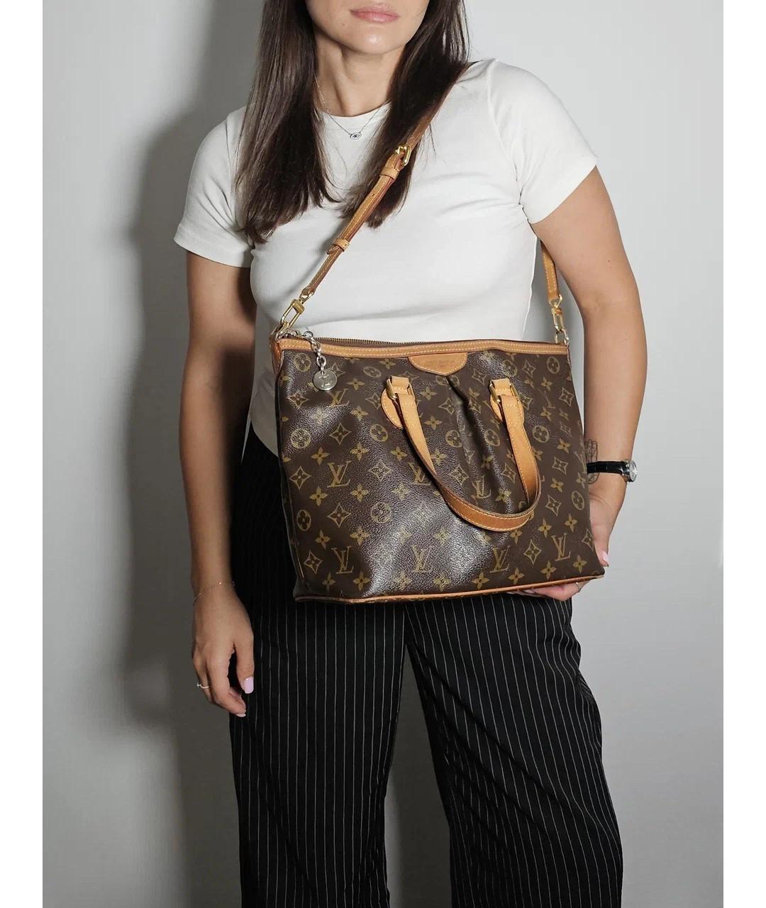 LOUIS VUITTON Коричневая кожаная сумка через плечо, фото 5