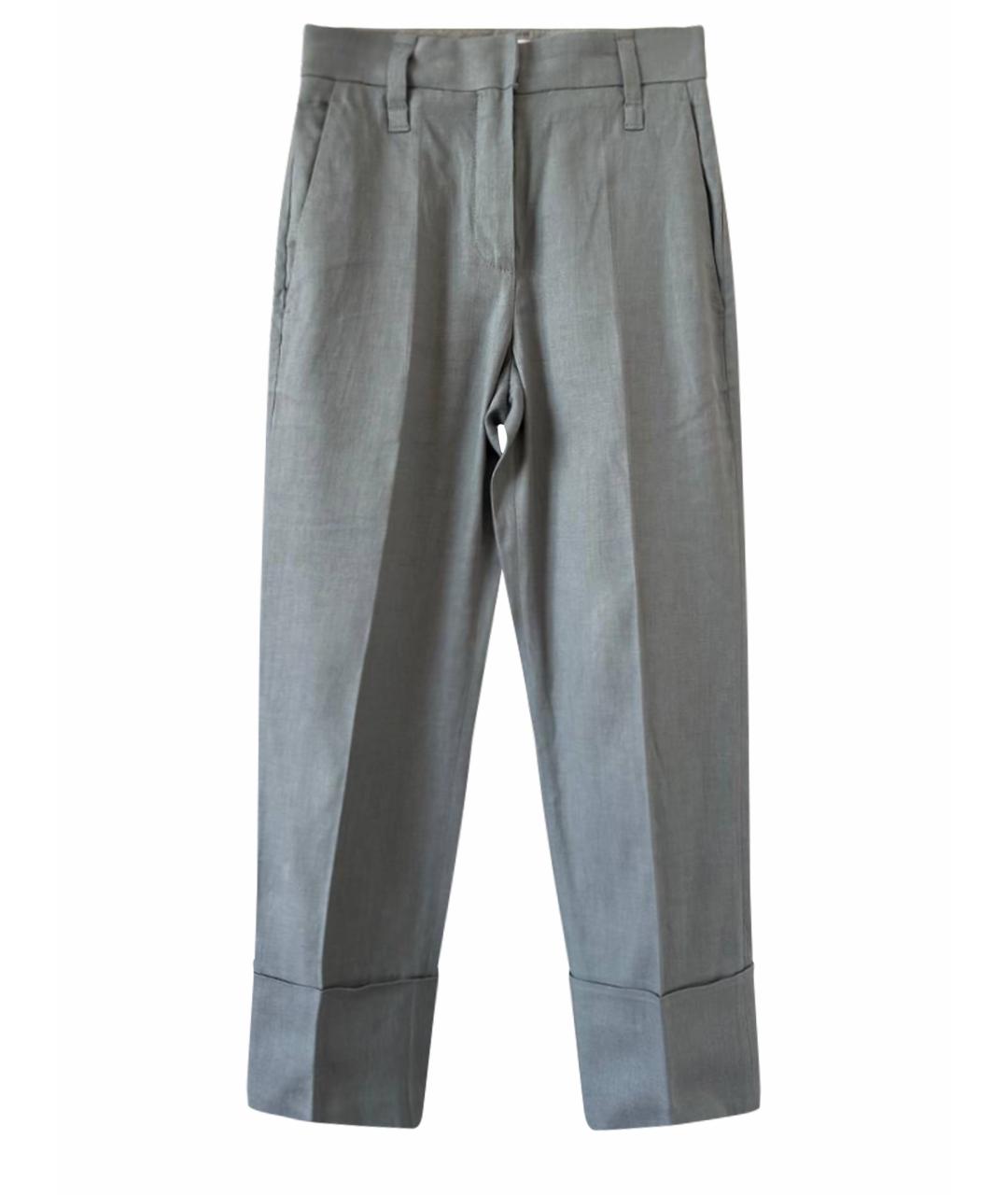 BRUNELLO CUCINELLI Серые прямые брюки, фото 1