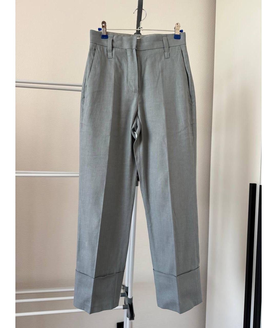 BRUNELLO CUCINELLI Серые прямые брюки, фото 5
