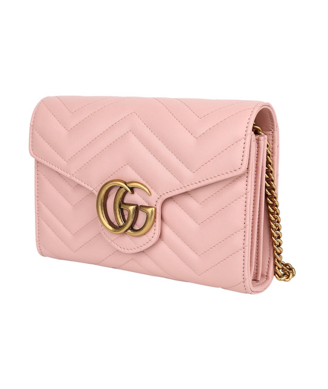 GUCCI Розовая кожаная сумка через плечо, фото 2