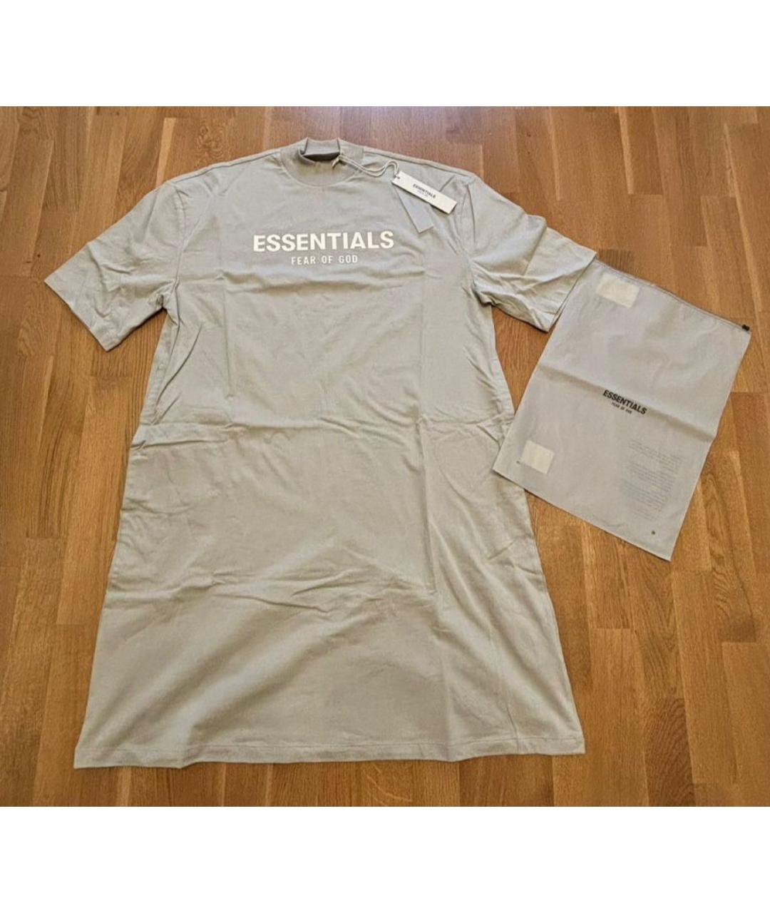 FEAR OF GOD ESSENTIALS Бежевое хлопковое повседневное платье, фото 9
