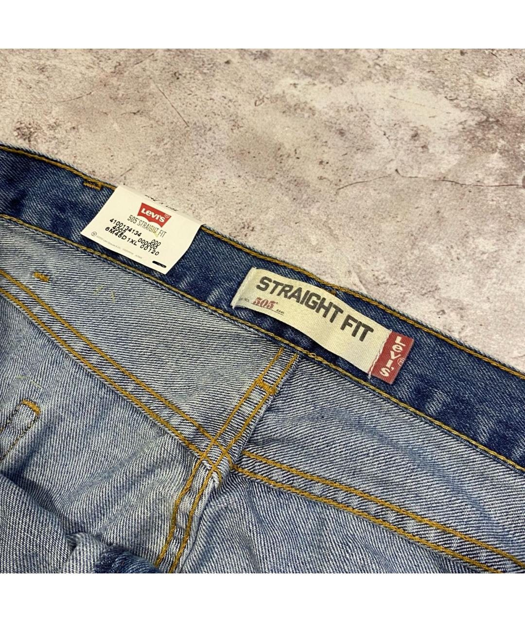 LEVI'S Синие хлопковые прямые джинсы, фото 4