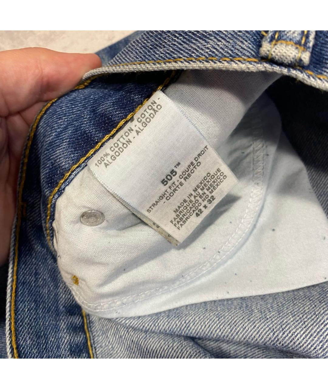 LEVI'S Синие хлопковые прямые джинсы, фото 5