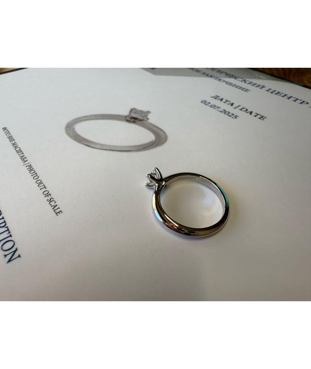 TIFFANY&CO Белое платиновое кольцо, фото 4