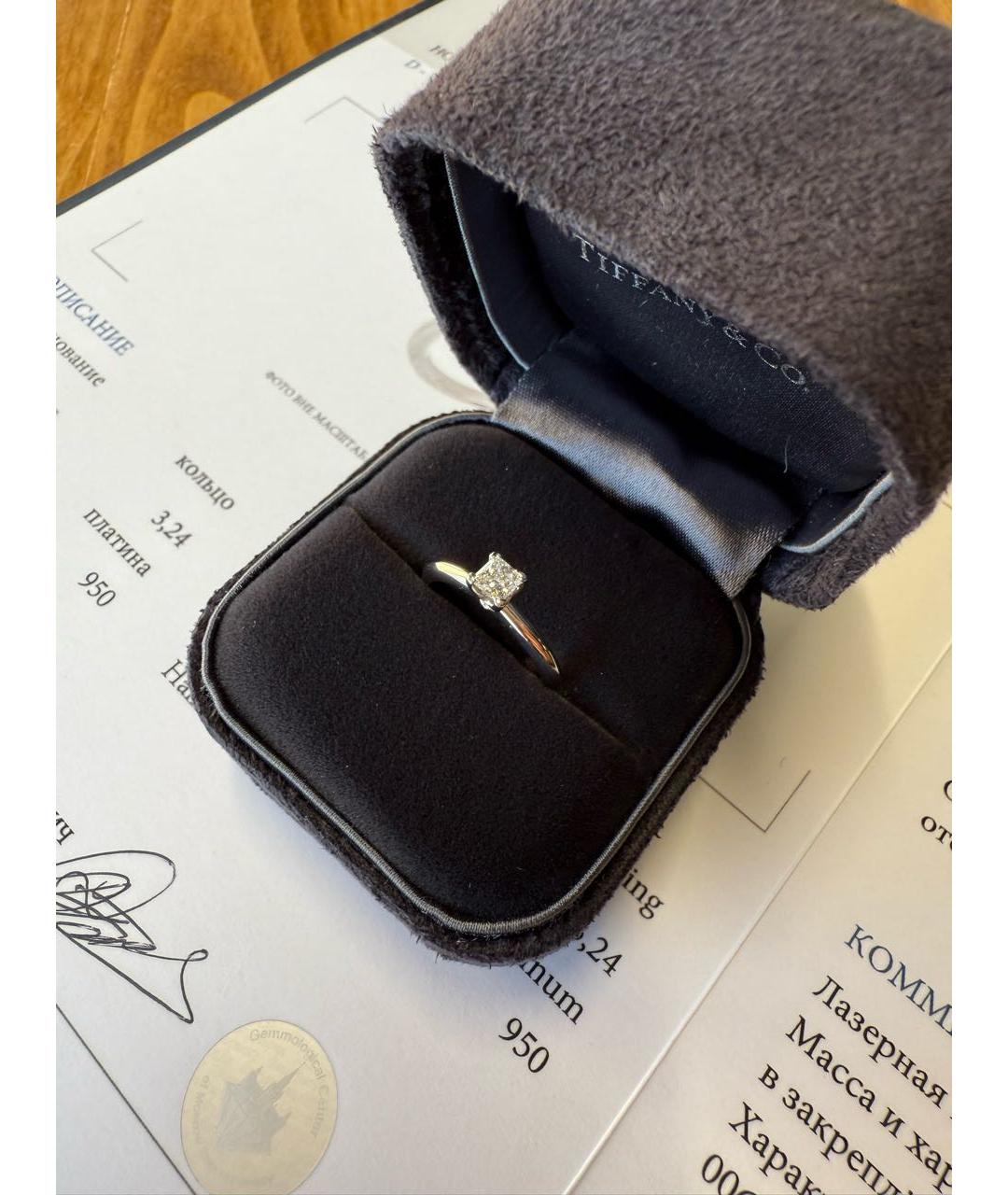 TIFFANY&CO Белое платиновое кольцо, фото 3