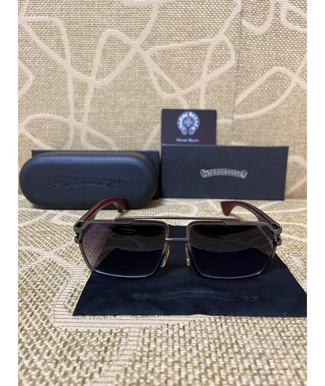 CHROME HEARTS Красные деревянные солнцезащитные очки, фото 8