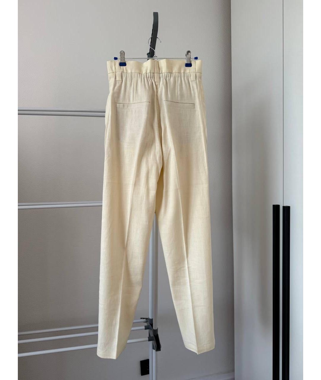 BRUNELLO CUCINELLI Бежевые прямые брюки, фото 2