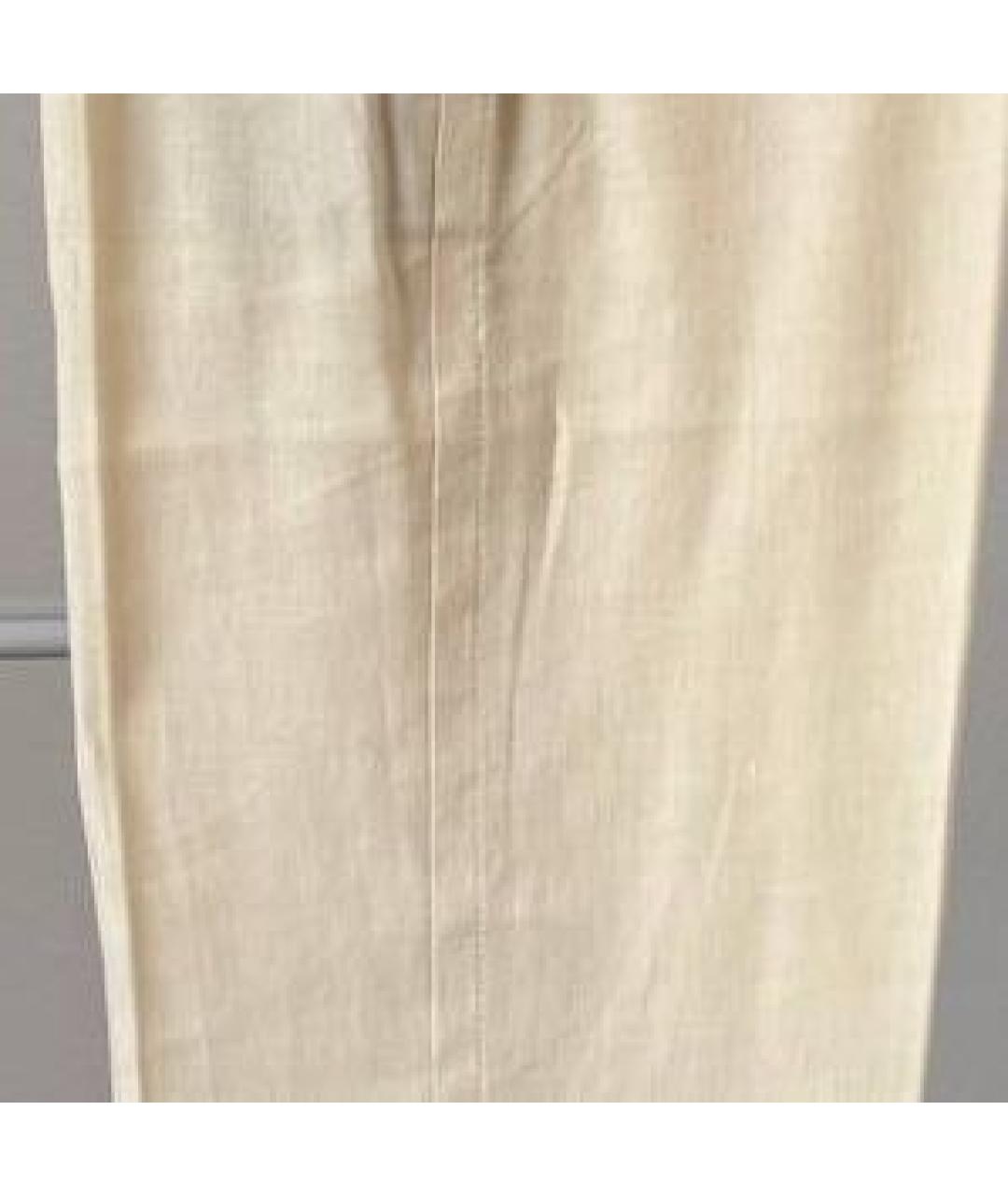 BRUNELLO CUCINELLI Бежевые прямые брюки, фото 4