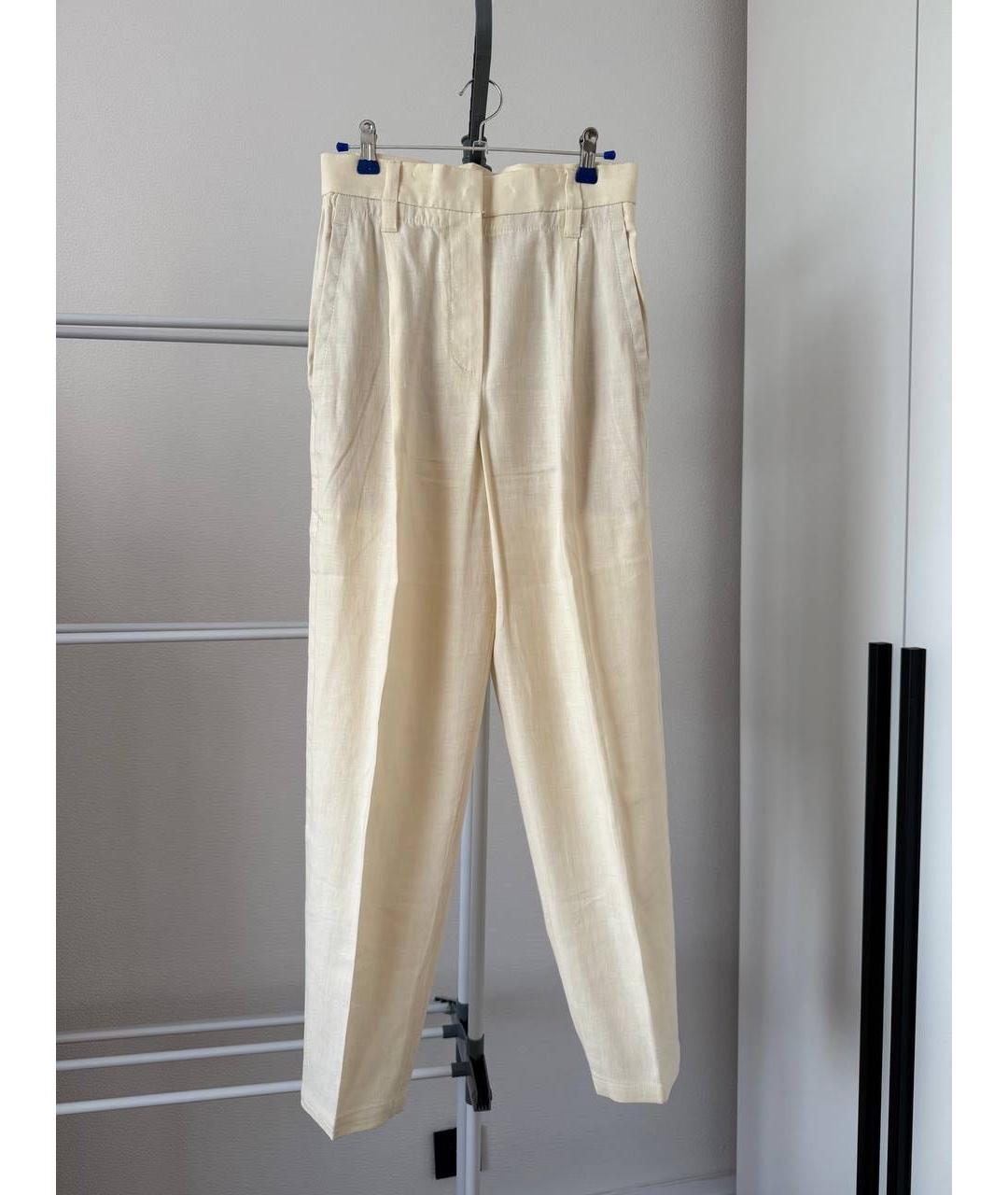BRUNELLO CUCINELLI Бежевые прямые брюки, фото 5
