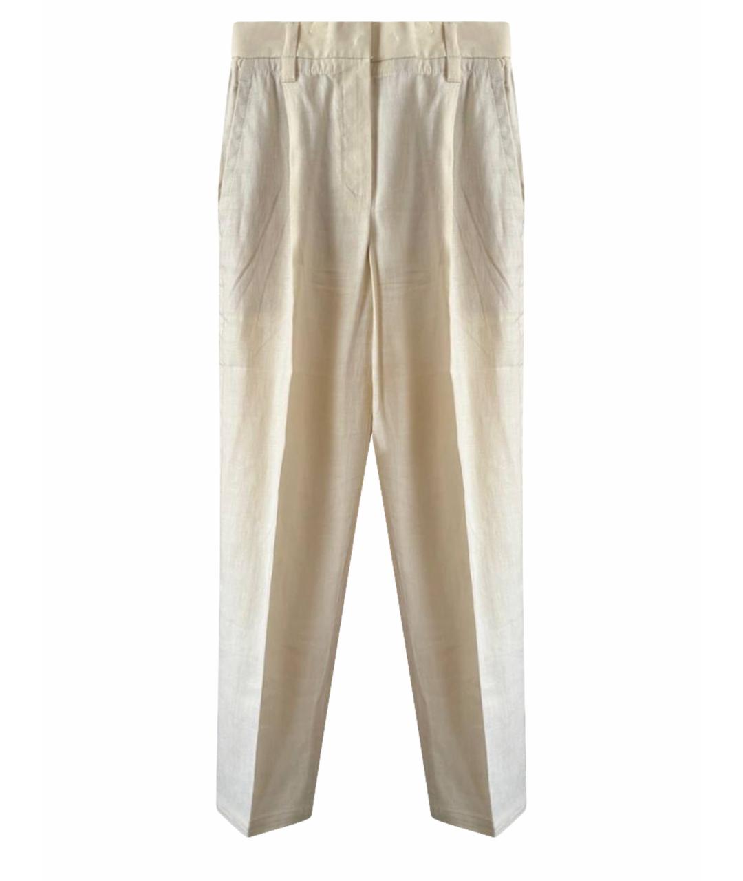 BRUNELLO CUCINELLI Бежевые прямые брюки, фото 1