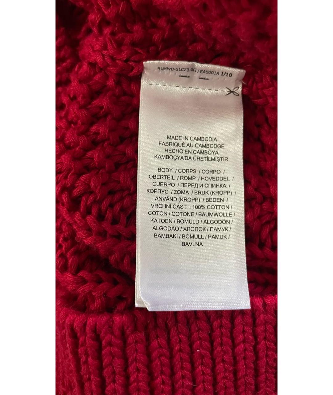 RALPH LAUREN Красный хлопковый джемпер / свитер, фото 4