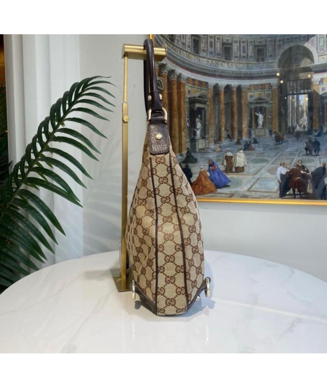 GUCCI Коричневая кожаная сумка с короткими ручками, фото 3