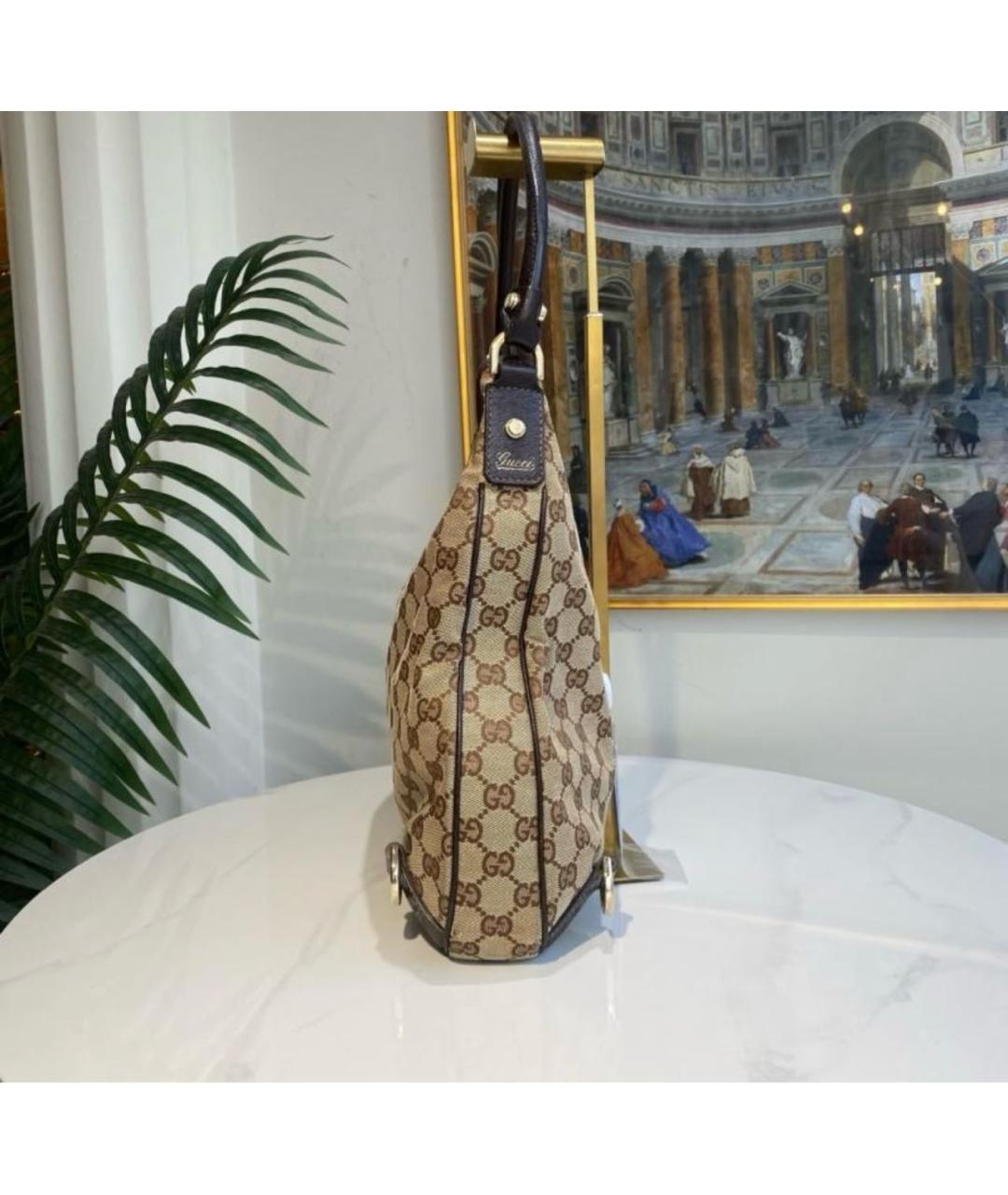 GUCCI Коричневая кожаная сумка с короткими ручками, фото 4