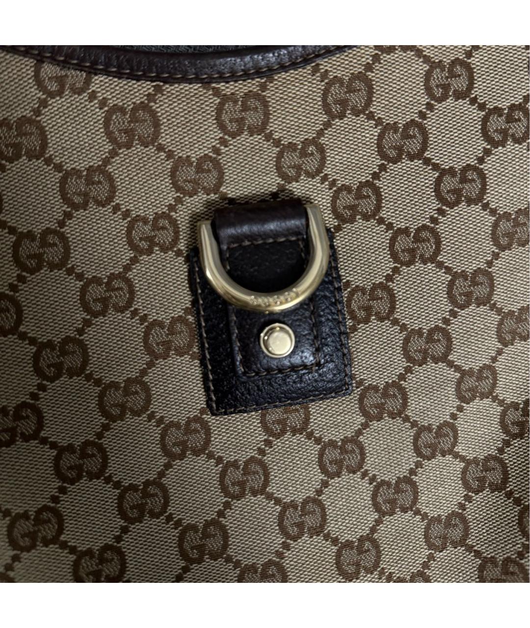 GUCCI Коричневая кожаная сумка с короткими ручками, фото 5