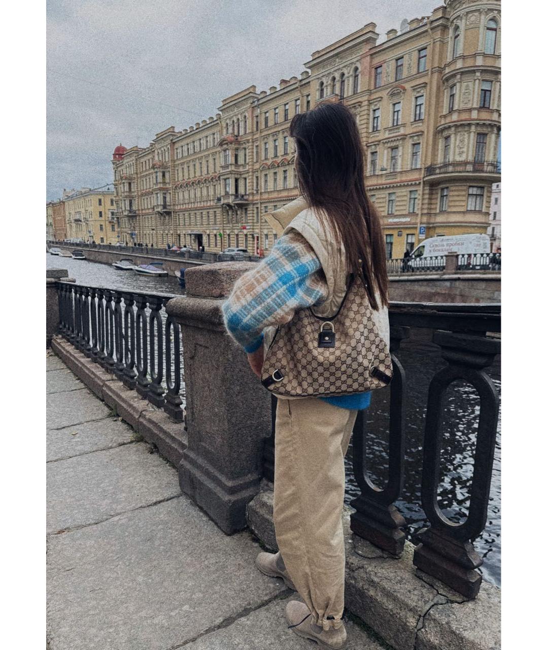 GUCCI Коричневая кожаная сумка с короткими ручками, фото 8