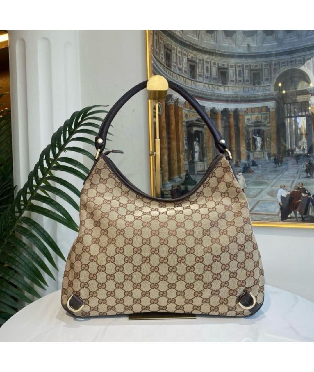 GUCCI Коричневая кожаная сумка с короткими ручками, фото 2