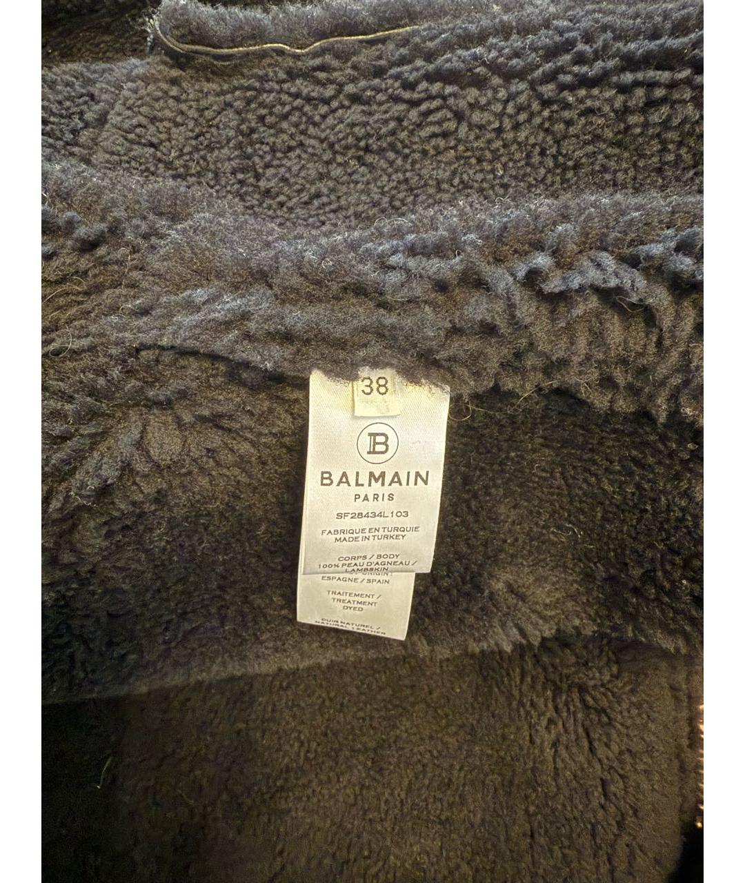 BALMAIN Черная кожаная дубленка, фото 8