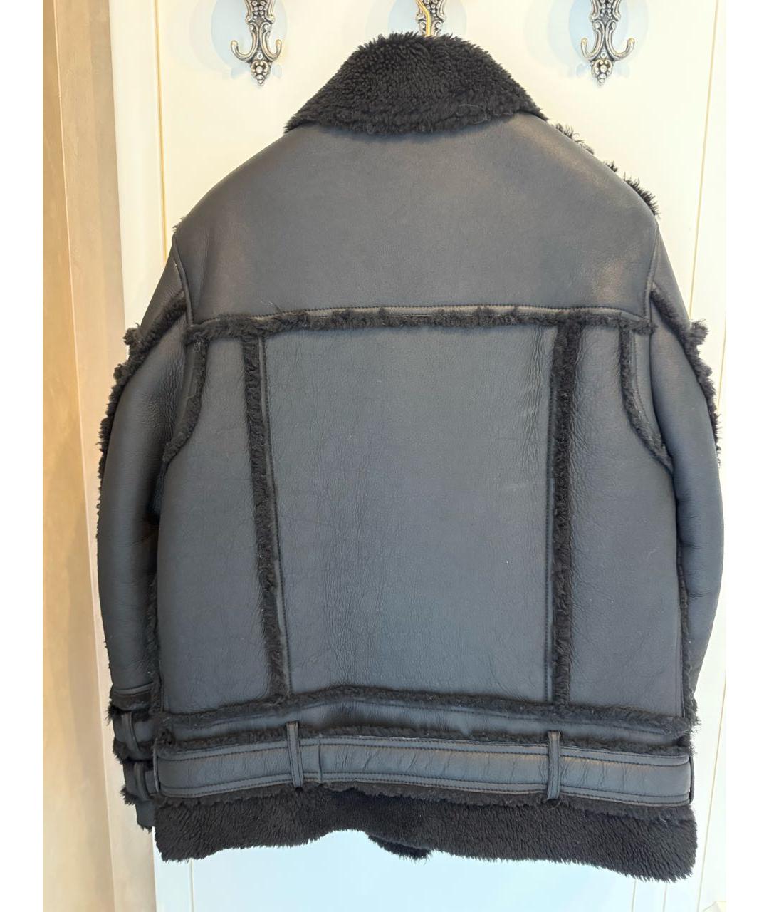 BALMAIN Черная кожаная дубленка, фото 2