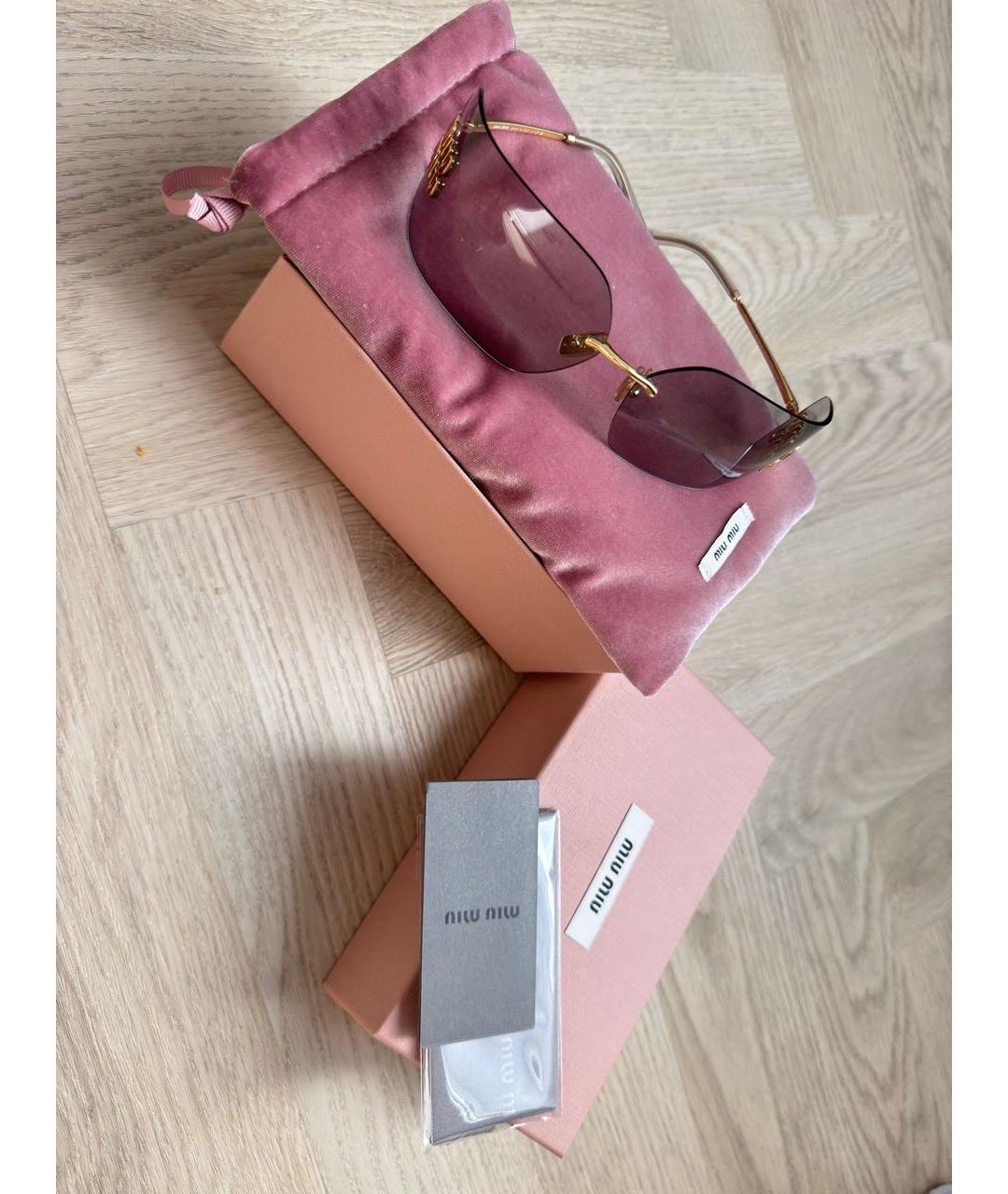 MIU MIU Серые металлические солнцезащитные очки, фото 2