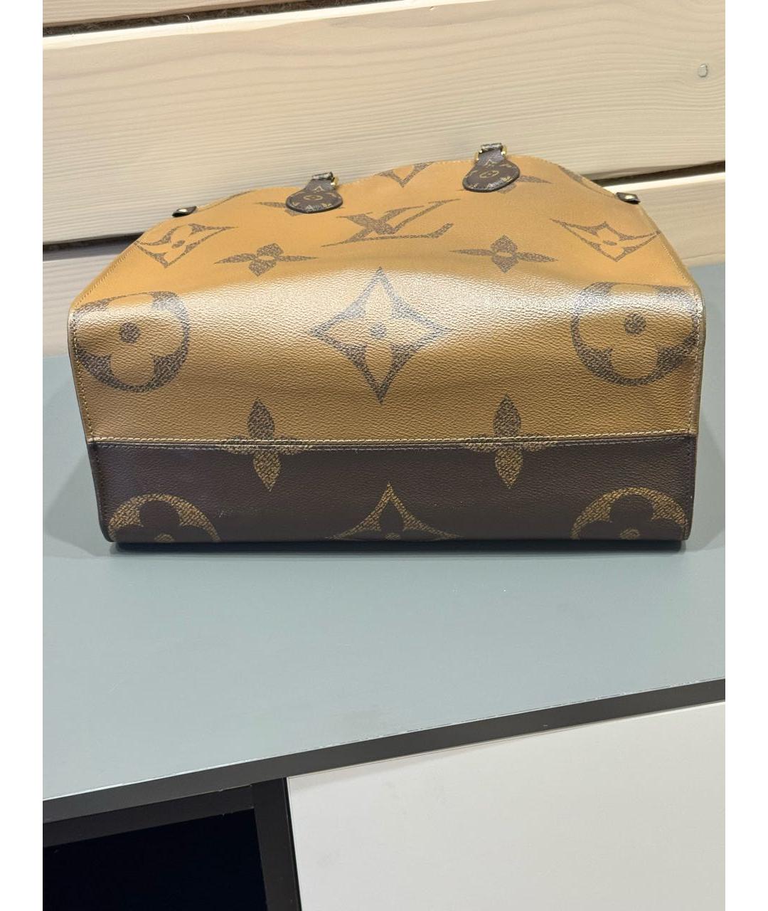 LOUIS VUITTON Коричневая кожаная сумка тоут, фото 4