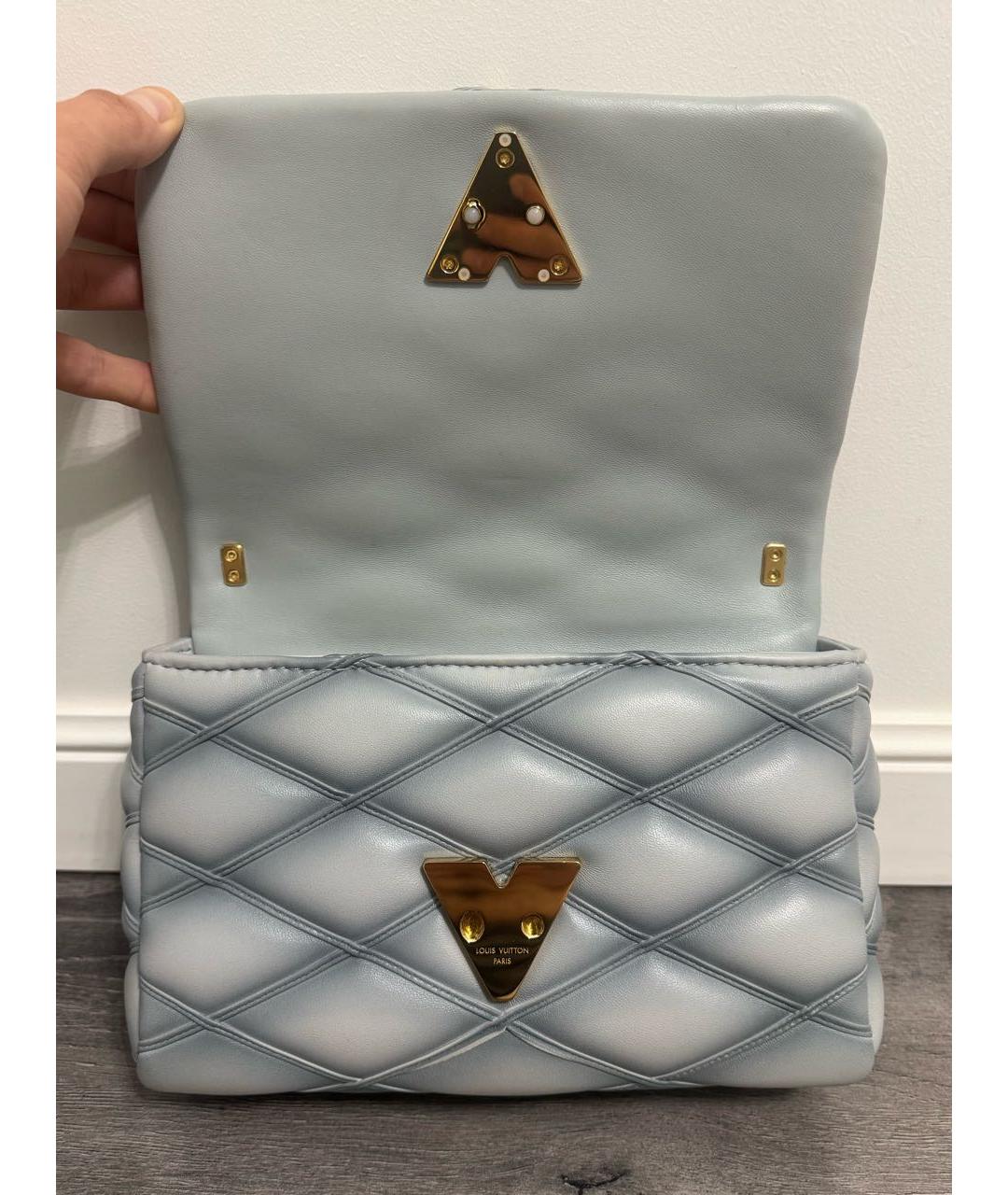 LOUIS VUITTON Голубая кожаная сумка через плечо, фото 7