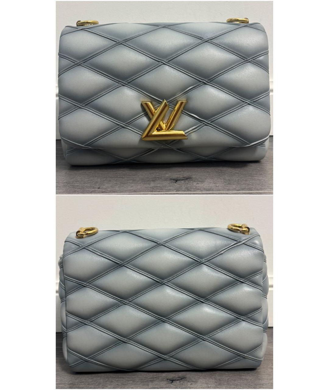 LOUIS VUITTON Голубая кожаная сумка через плечо, фото 2