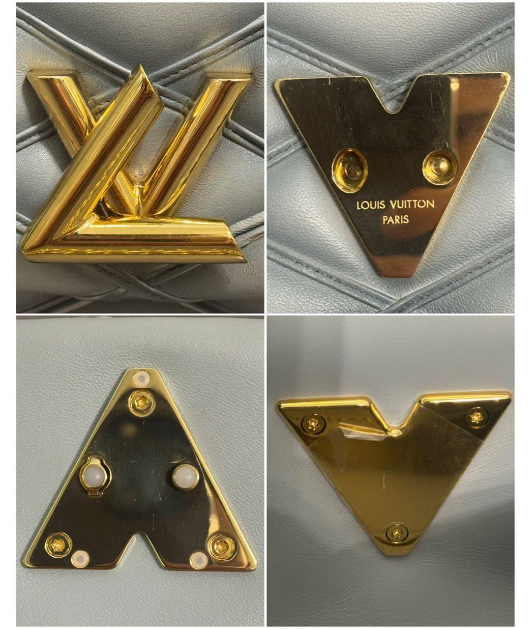 LOUIS VUITTON Голубая кожаная сумка через плечо, фото 5