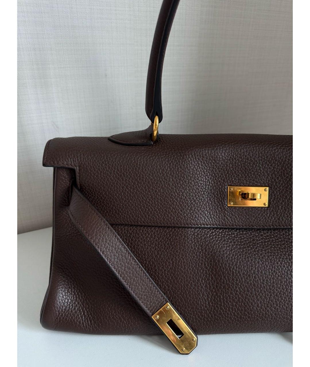 HERMES Коричневая кожаная сумка тоут, фото 5