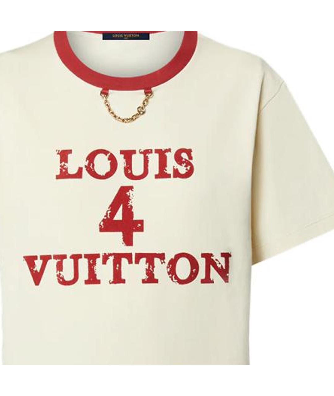 LOUIS VUITTON Бежевая хлопковая футболка, фото 8