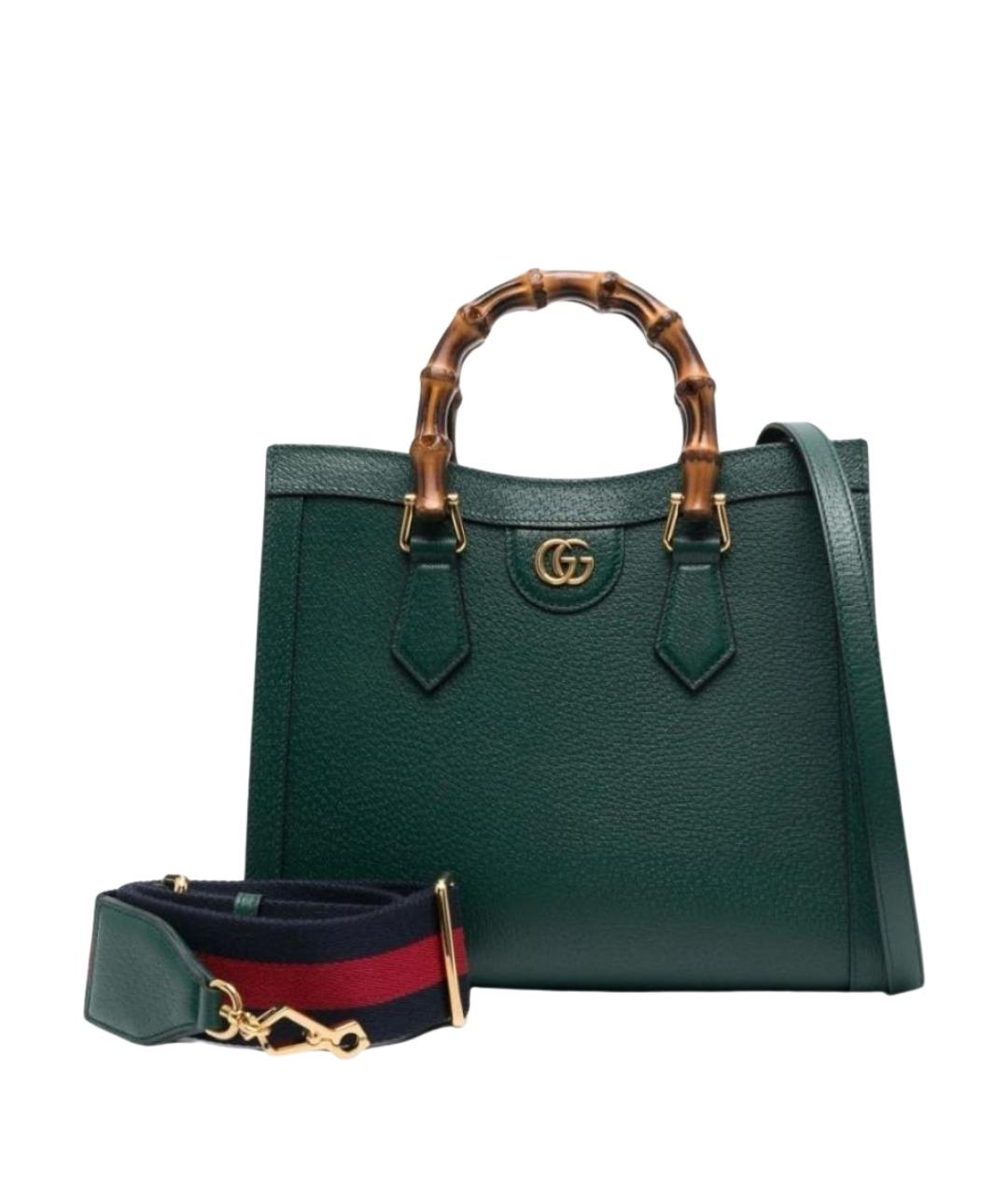 GUCCI Зеленая кожаная сумка тоут, фото 1